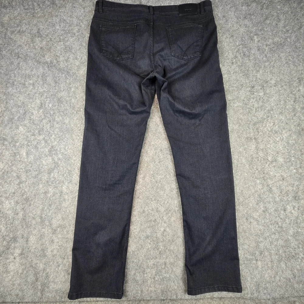 Brax Cooper Fancy Mens 40x34 Dark Blue Regular Fit Micro Texture Trousers 40/34